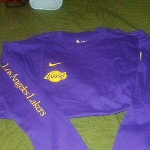 Nike Mens Los Angeles Lakers Purple Long Sleeve Shirt, Size L, New With Tags